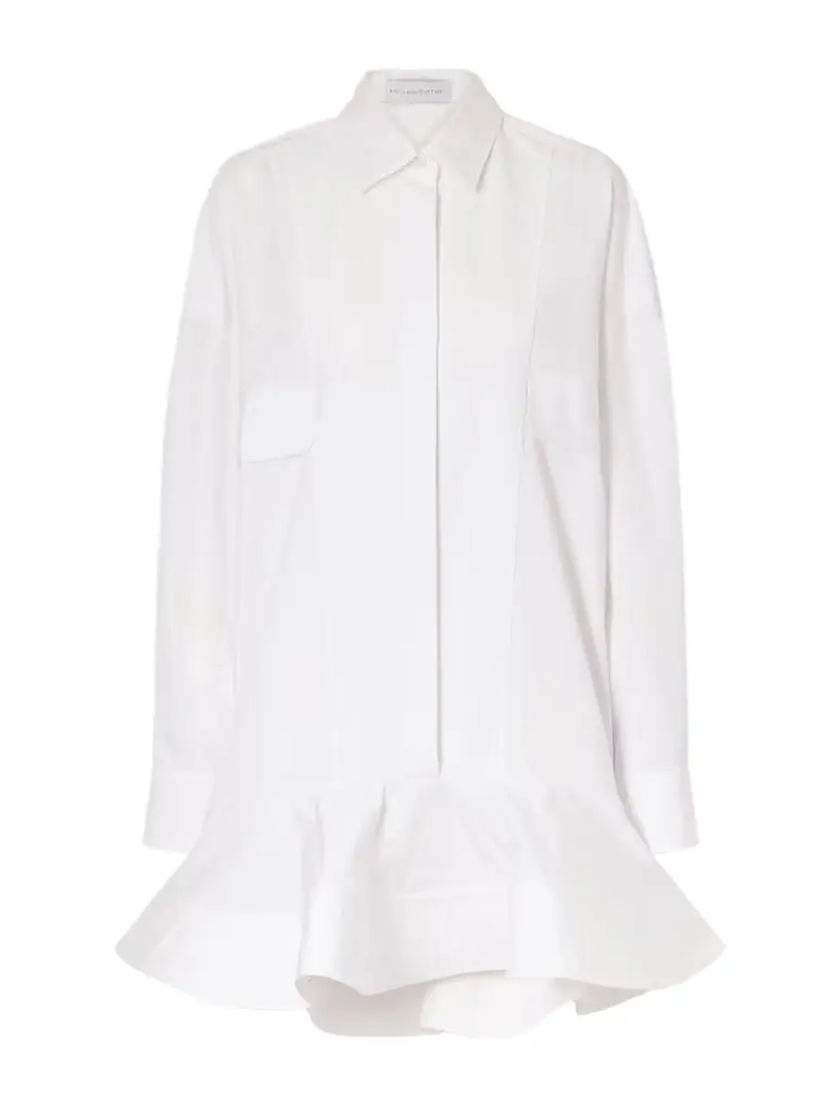 Stella McCartney Piqué-trimmed Cotton-poplin Mini Dress