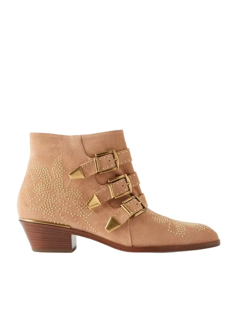 Chloé Susan Embellished Suede Ankle Boots