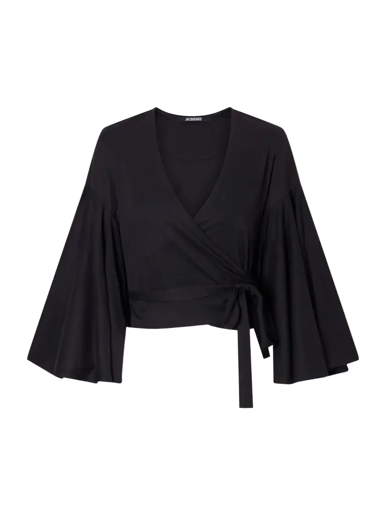 Jacquemus The Ventadou Paper-blend Wrap Top