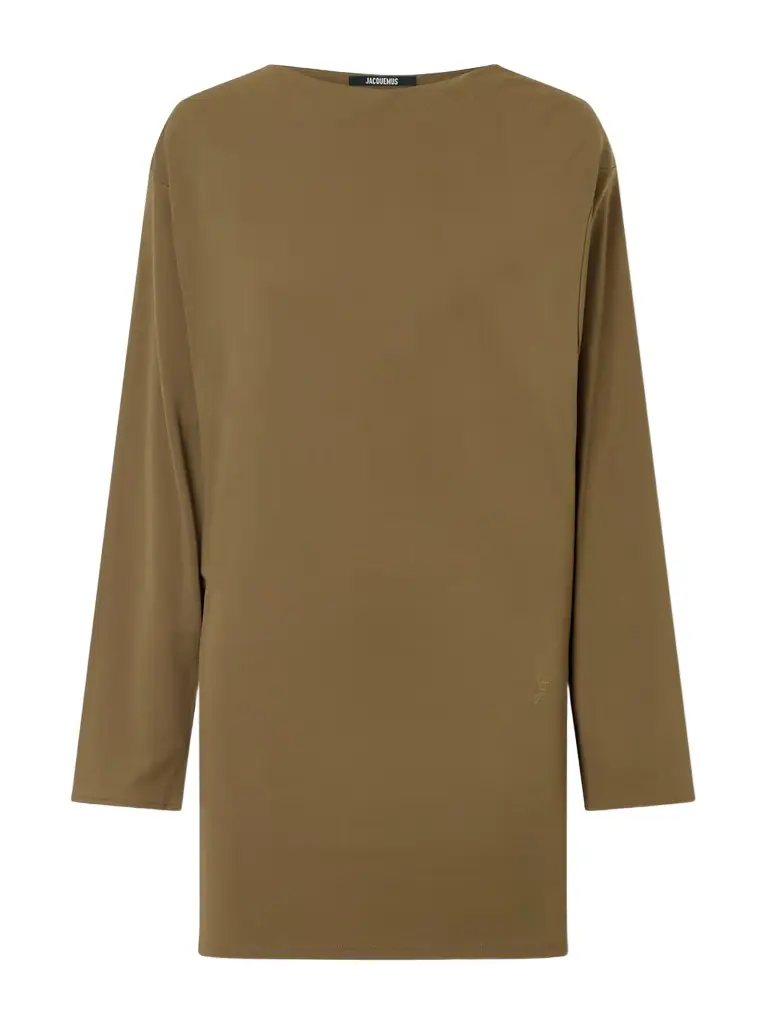 Jacquemus The Mistral Open-back Draped Jersey Mini Dress
