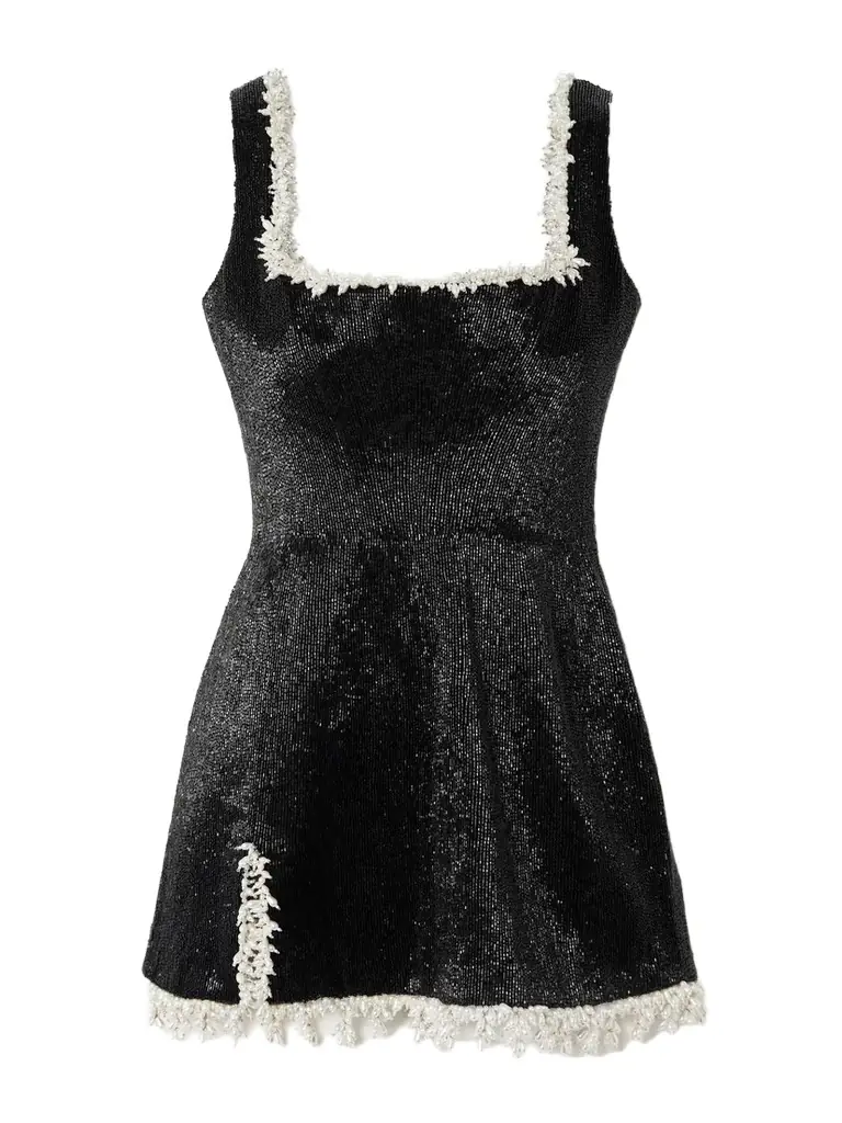Clio Peppiatt Margot Embellished Satin Mini Dress