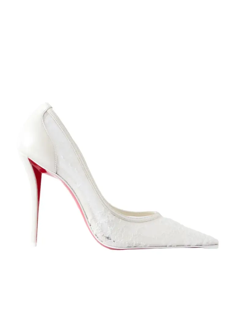 Christian Louboutin Miss Z Mesh 100mm Lace Stiletto Heel Pumps