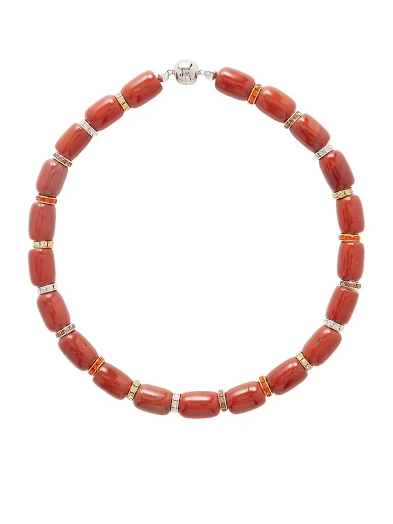 Julietta Rhodium-plated Jasper Necklace