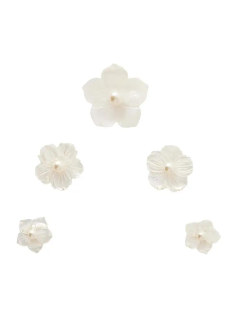 Jennifer Behr Zinnia Set Of Five Silver-tone Mother-of-pearl Headpiece