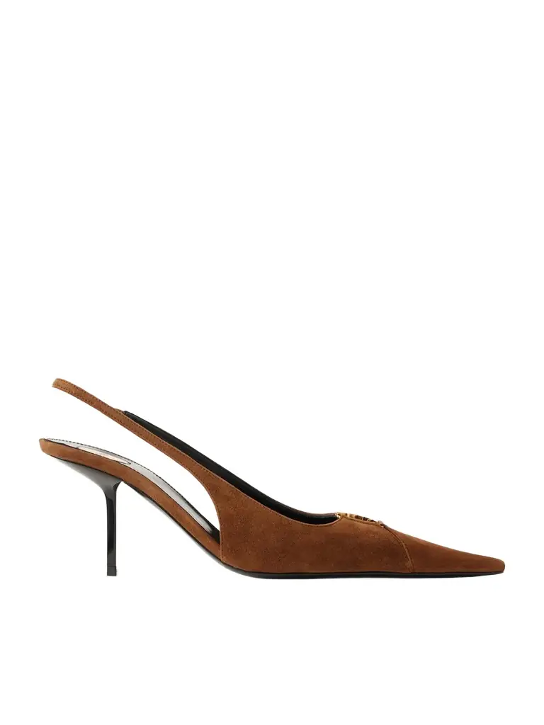 Saint Laurent Babylone Suede Slingback Pumps