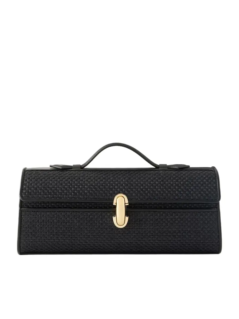 Savette Slim Symmetry Woven Leather Tote