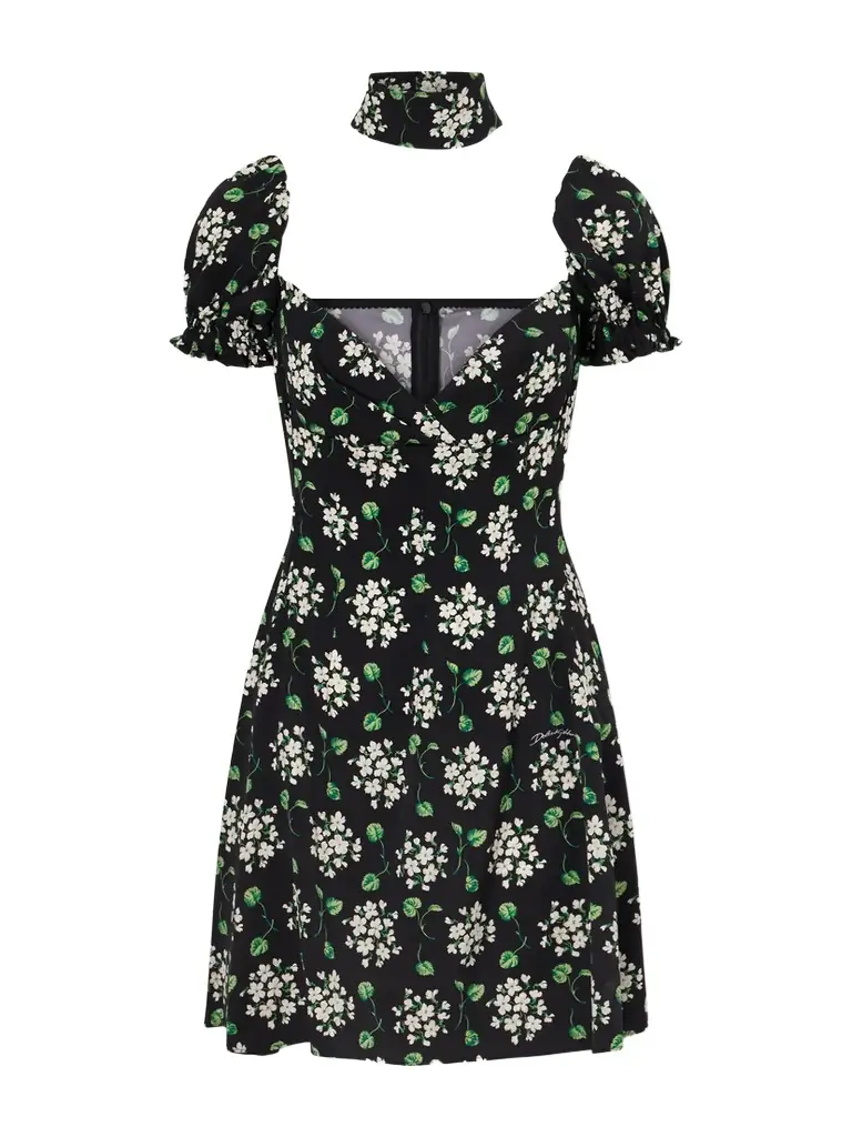 Dolce & Gabbana Silk Blend Floral Mini Dress