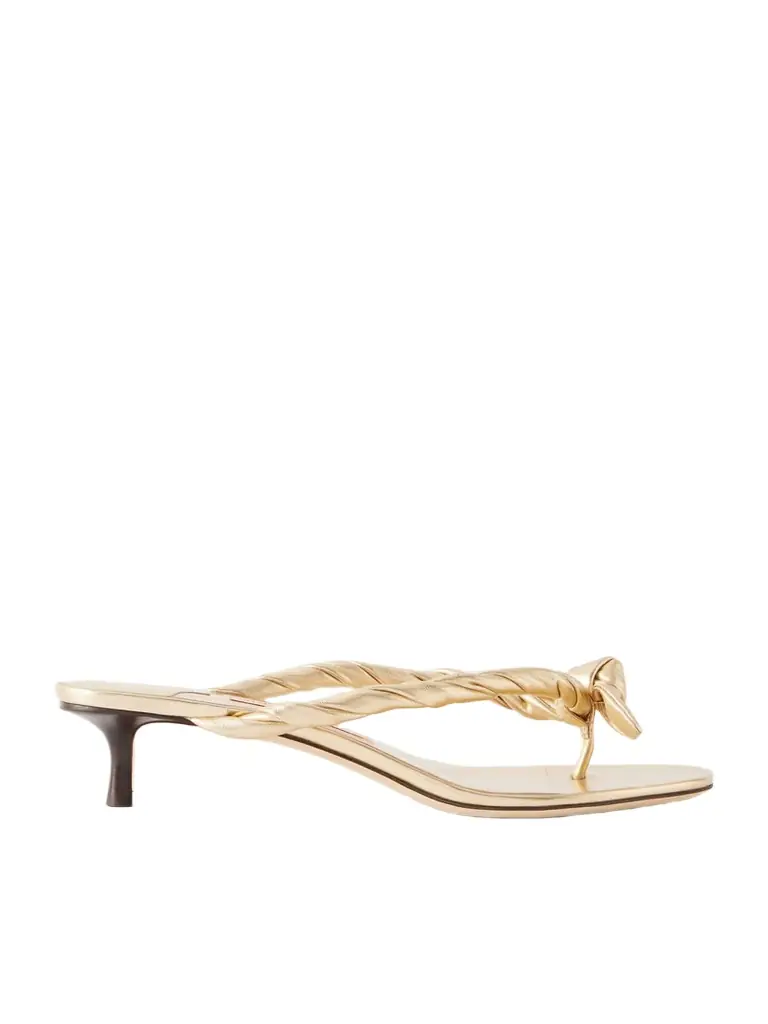 Jimmy Choo Liss 35 Metallic-leather Sandals