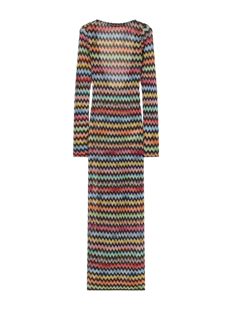 Missoni Striped Metallic Crochet-knit Cover-up