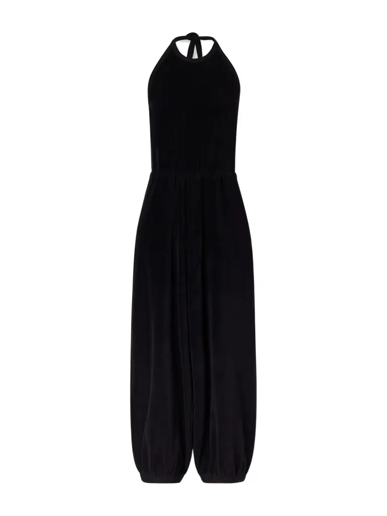 Suzie Kondi Anna Cotton-blend Terry Halterneck Jumpsuit
