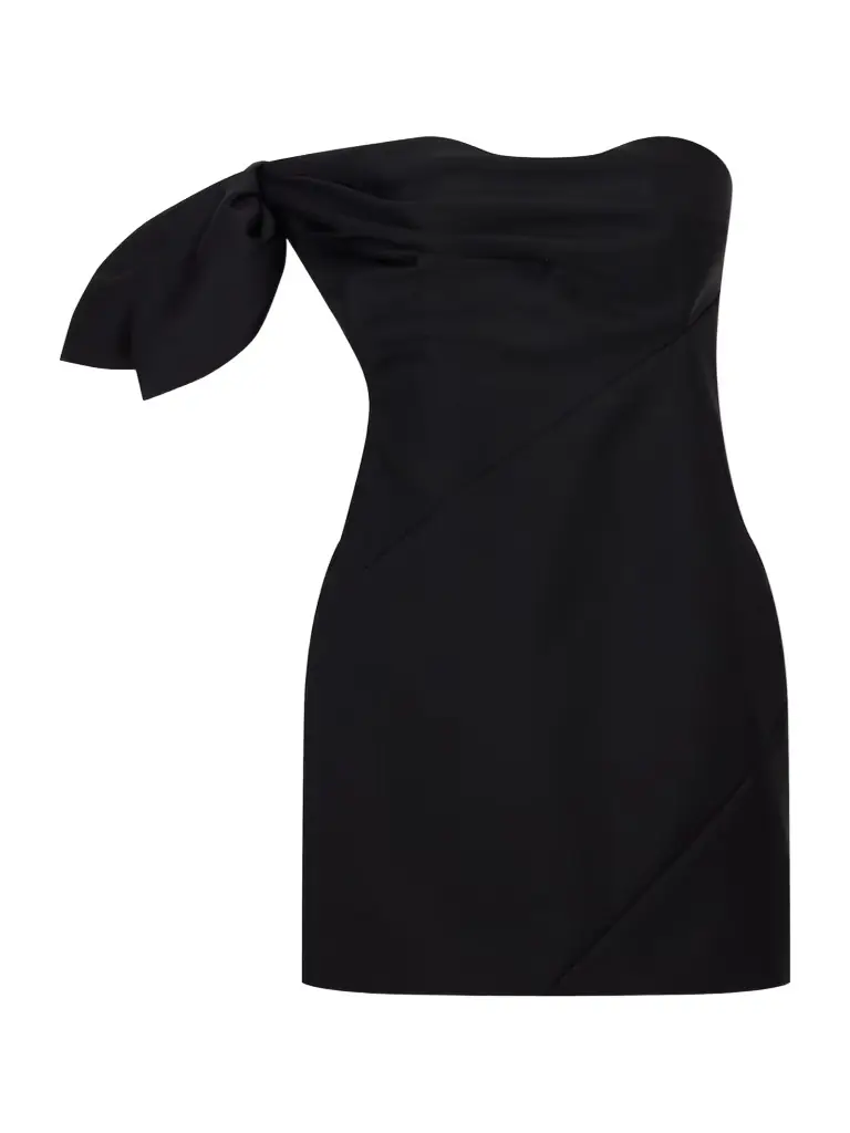Givenchy Bow-detailed Wool And Mohair-blend Mini Dress