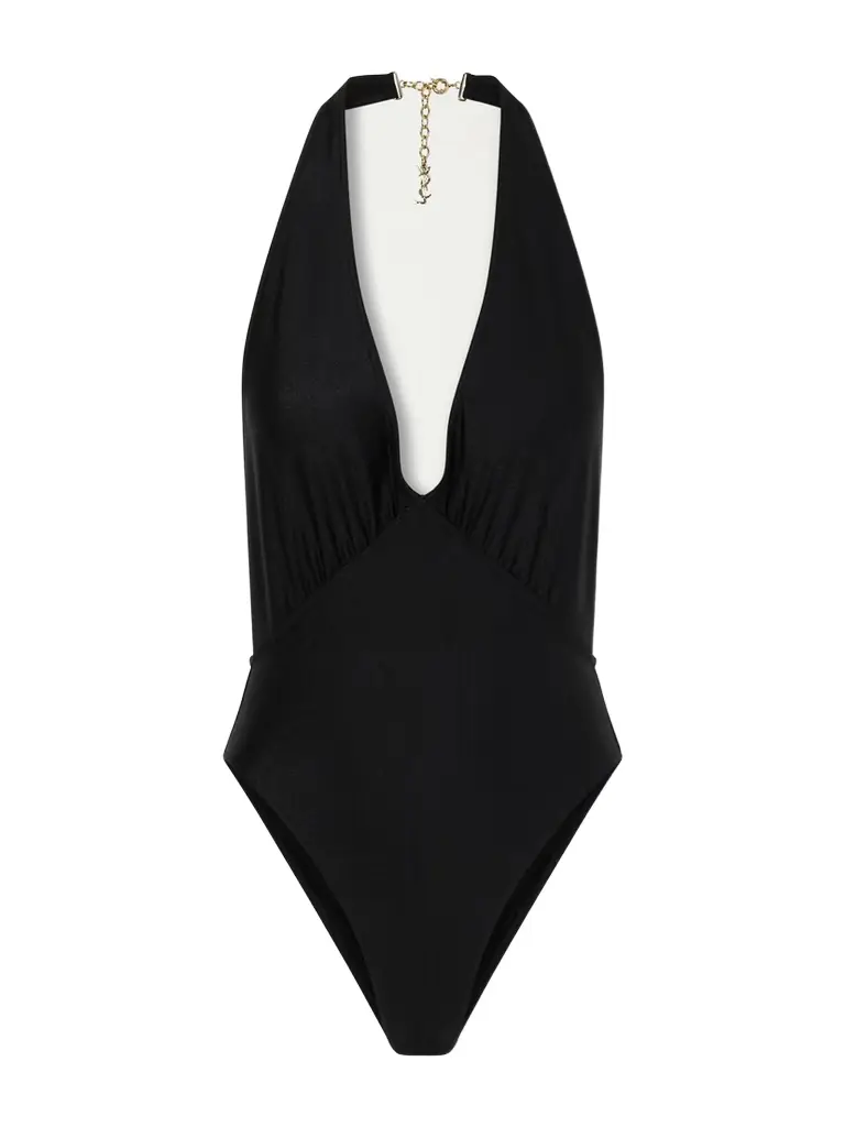 Saint Laurent Gathered Halterneck Swimsuit