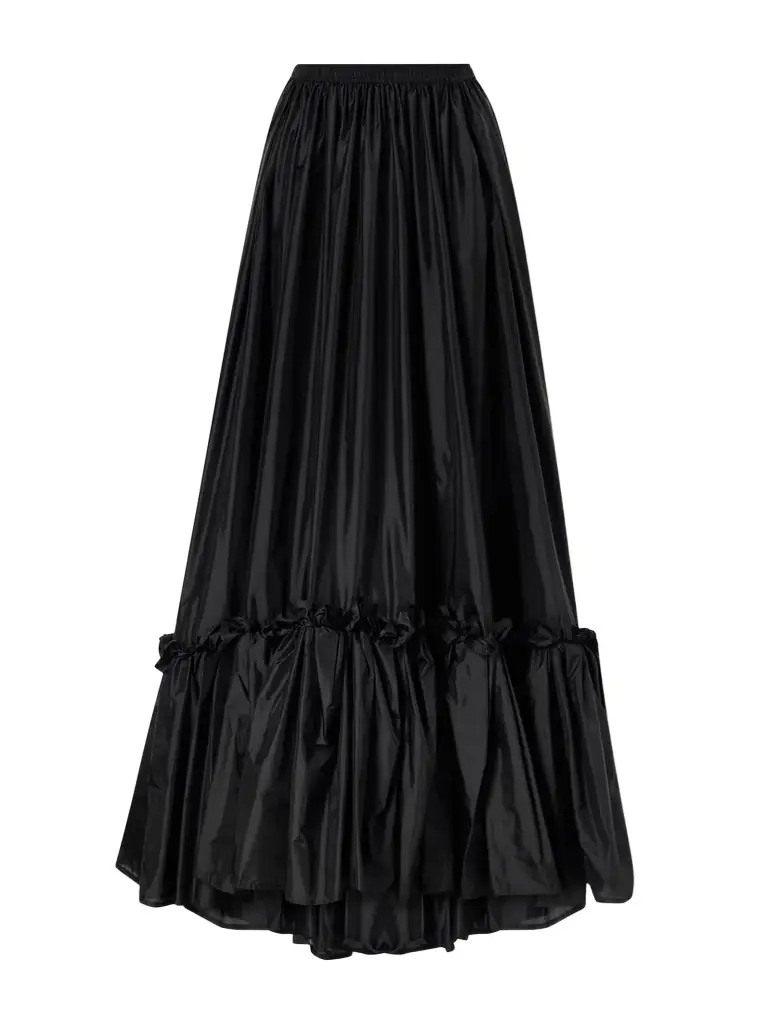 Saint Laurent Tiered Ruffled Satin Maxi Skirt
