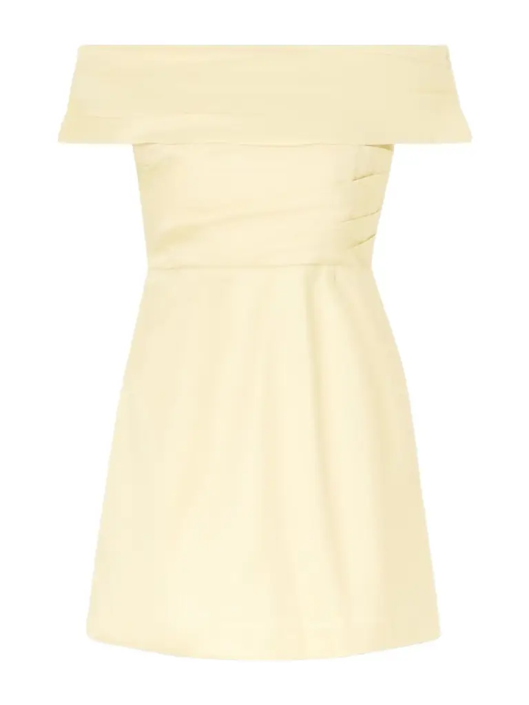Rebecca Vallance Mandy Off-the-shoulder Pleated Mini Dress