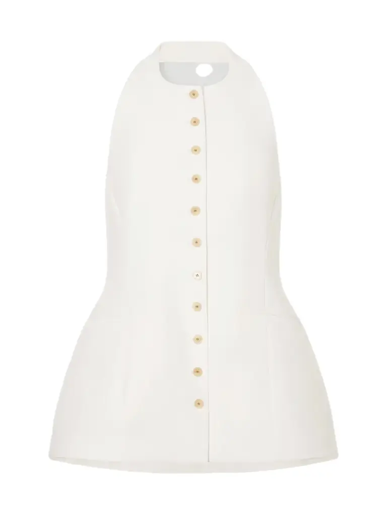 Heirlome Lupita Halterneck Sleeveless Wool And Silk-blend Top