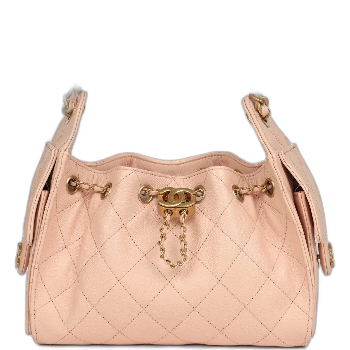 Chanel Chanel Mini 25 Hobo Bag Light Pink Caviar Antique Gold Hardware