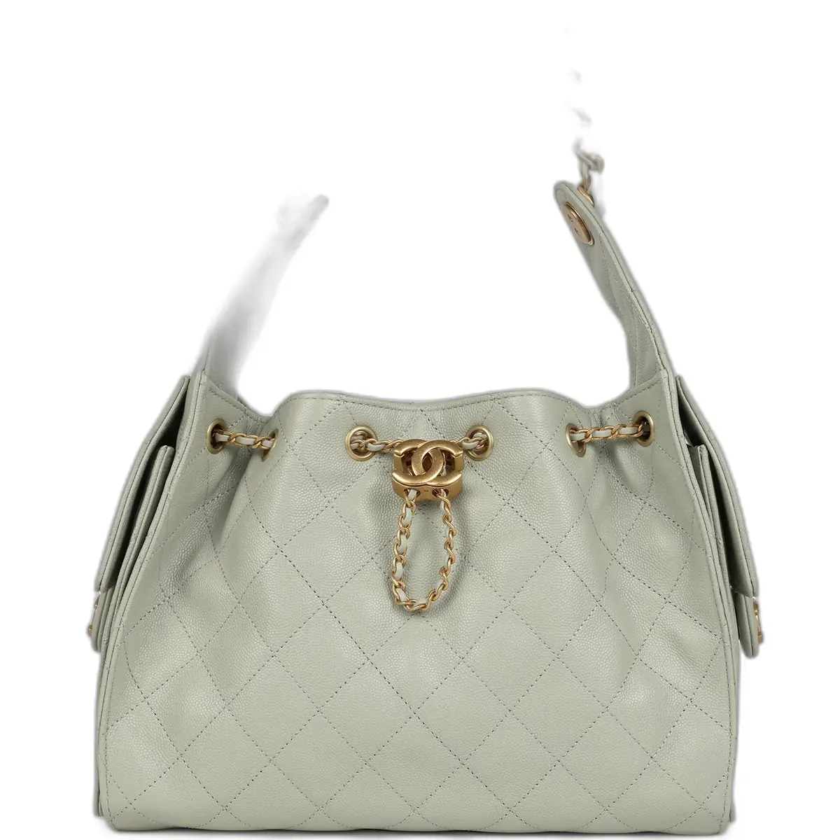 Chanel Chanel Small 25 Hobo Bag Light Green Caviar Antique Gold Hardware