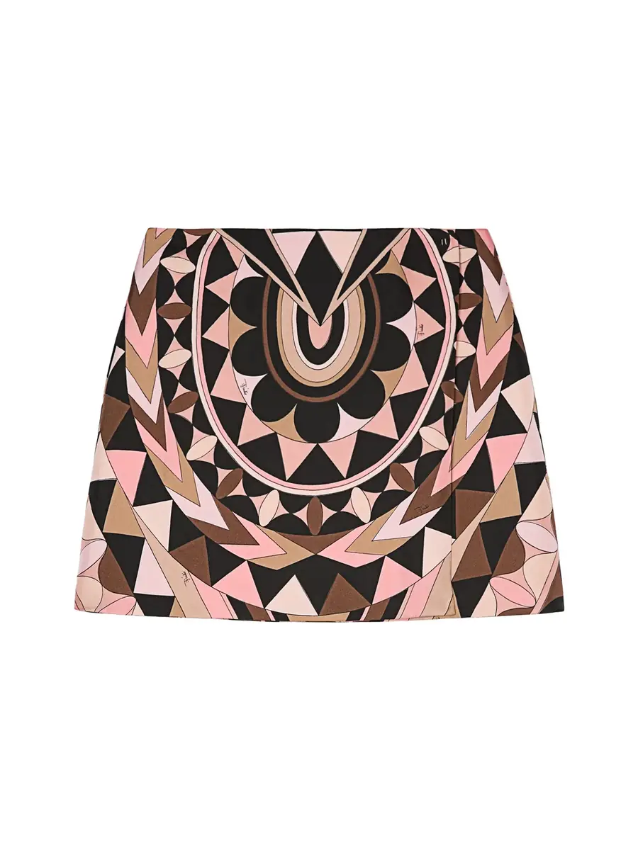PUCCI Manuba Print Silk Mini Skirt