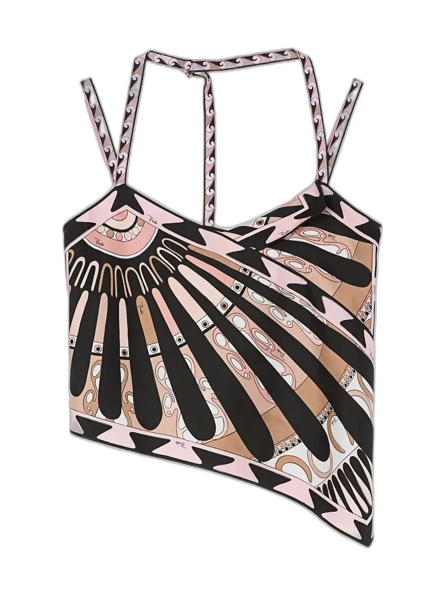 PUCCI Soleil Print Silk Scarf Top