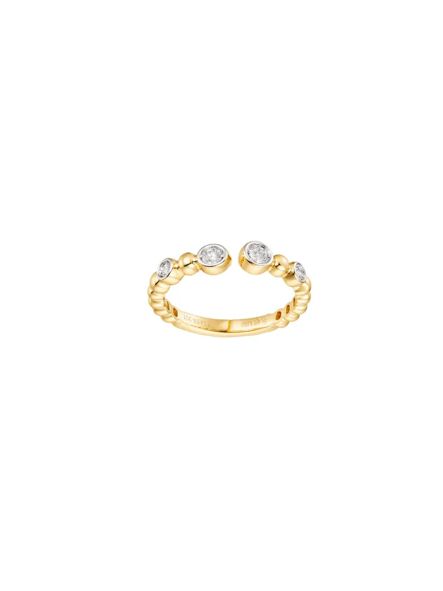 Wish Fine Jewelry 0.181ct Diamond 14K Gold Open Ring