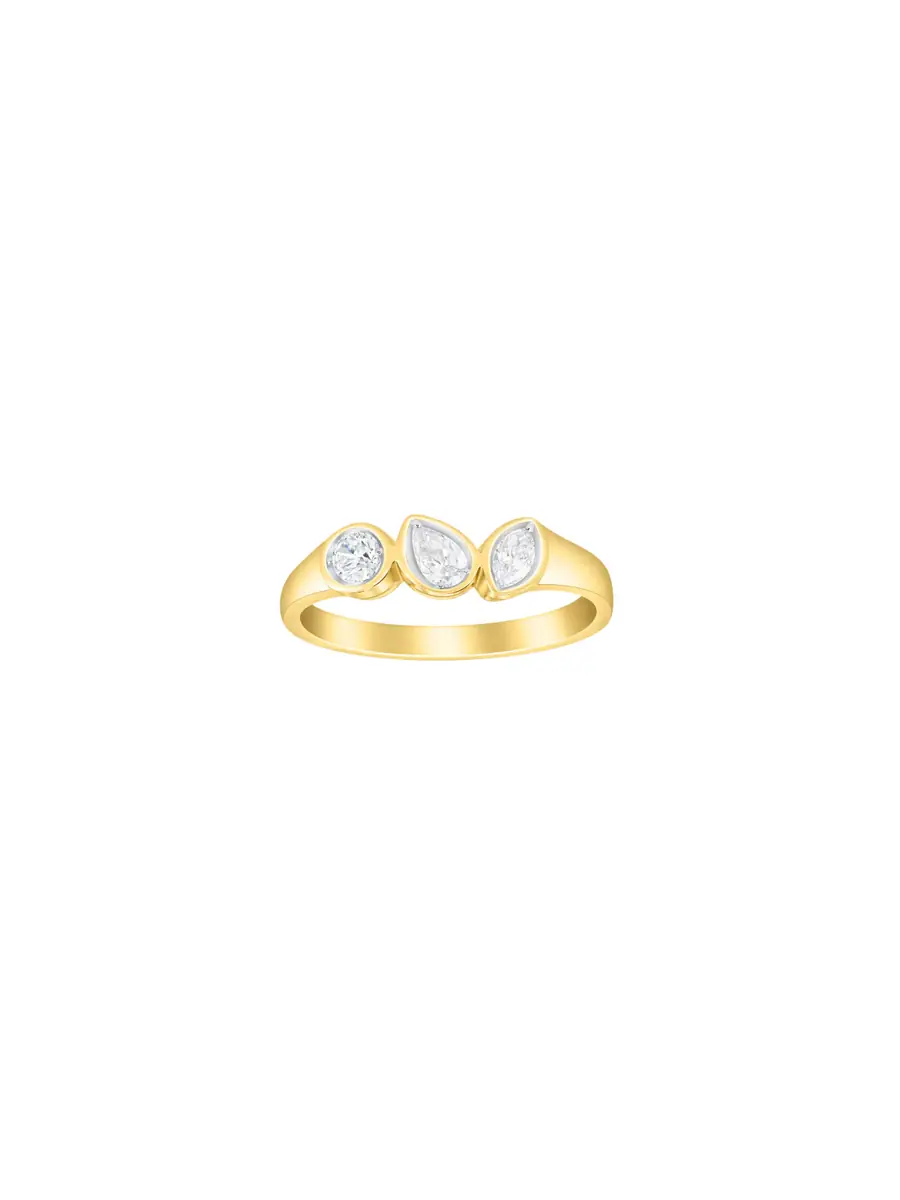Wish Fine Jewelry 0.374ct Diamond 14K Gold Multi Shape Ring