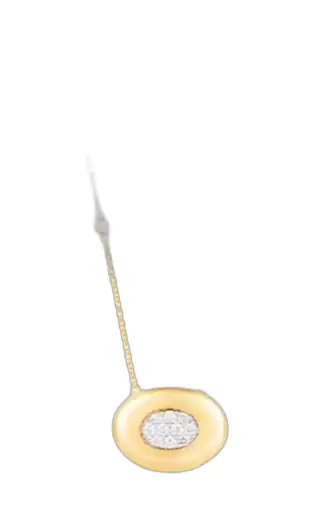 Wish Fine Jewelry 0.421ct Diamond 14K Gold Button Pendant Chain Necklace