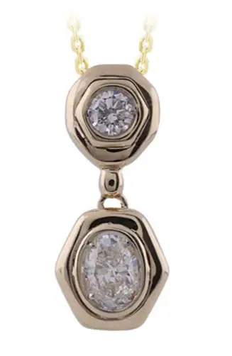 Wish Fine Jewelry 0.445ct Diamond 14K Gold Drop Pendant Necklace