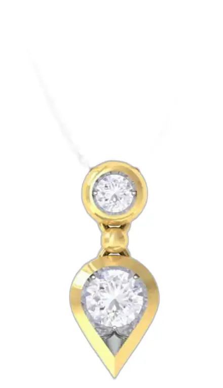 Wish Fine Jewelry 0.511ct Diamond 14K Gold Pendant Chain Necklace