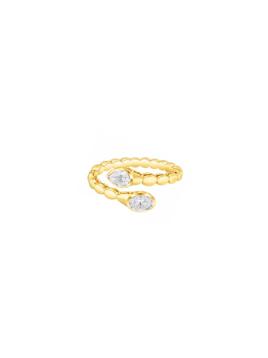Wish Fine Jewelry 0.528ct Diamond 14K Gold Bypass Ring