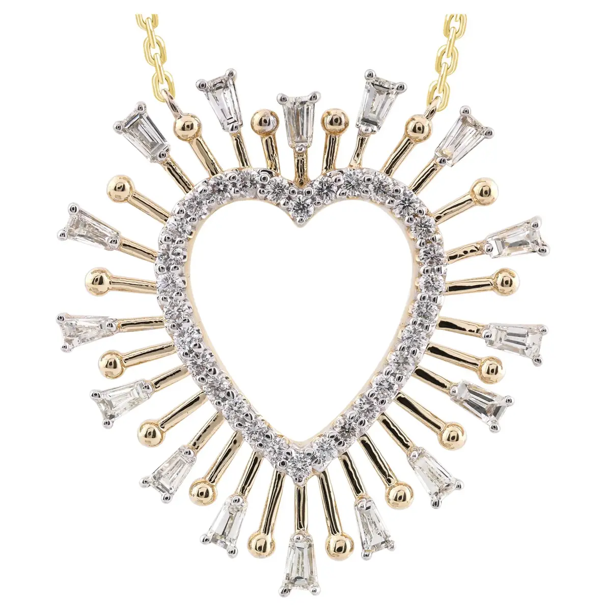 Wish Fine Jewelry 0.875ct Diamond 14K Gold Heart Necklace