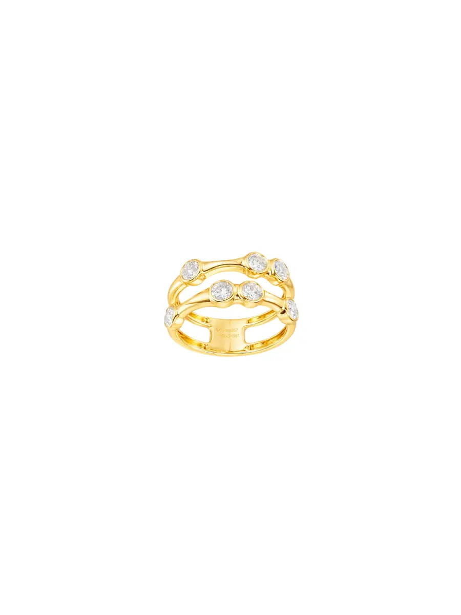 Wish Fine Jewelry 0.981ct Diamond 14K Gold Row Ring