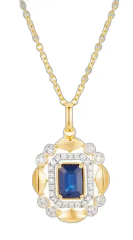 Wish Fine Jewelry 1.551ct Diamond Sapphire 14K Gold Necklace
