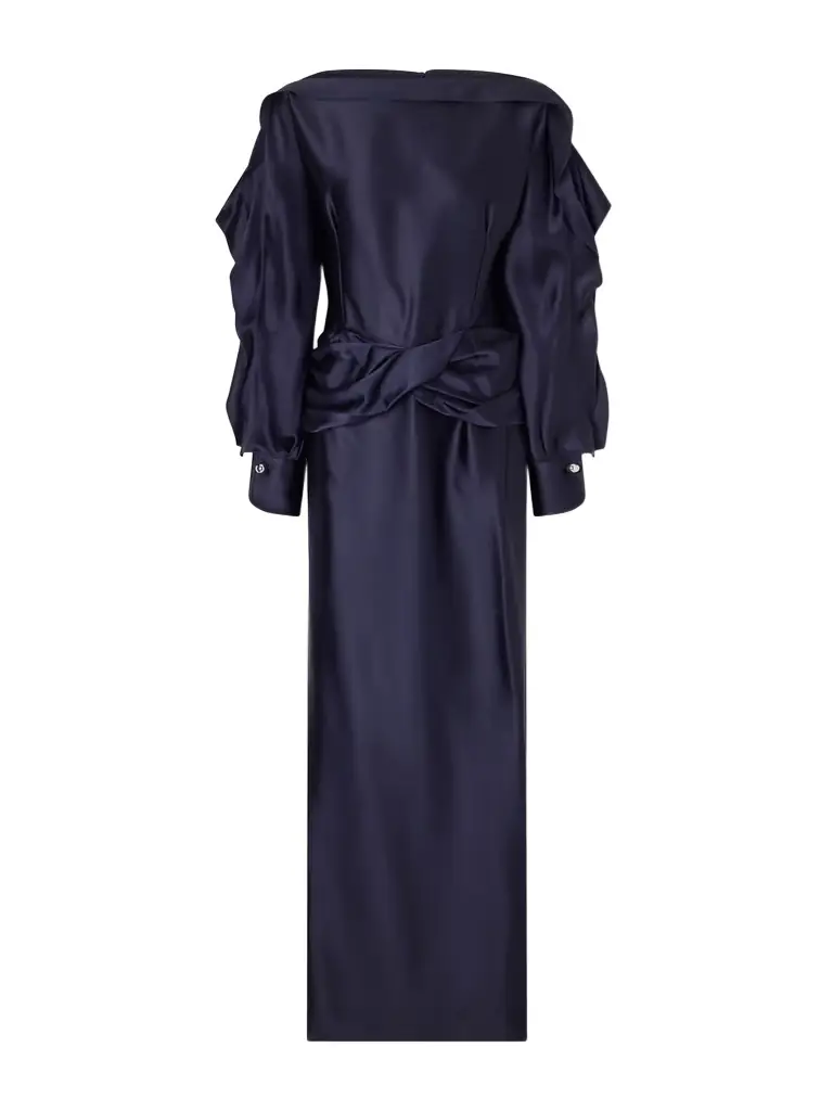 Lanvin Ruffled Gathered Satin Gown