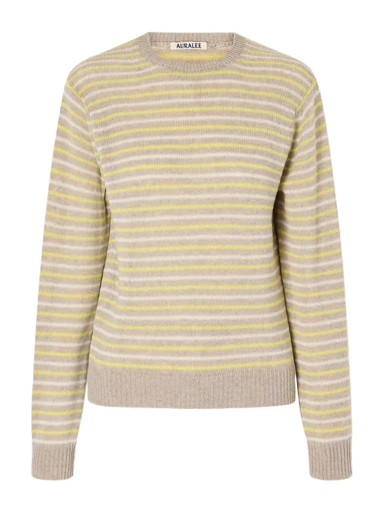 Auralee Striped Cashmere Sweater