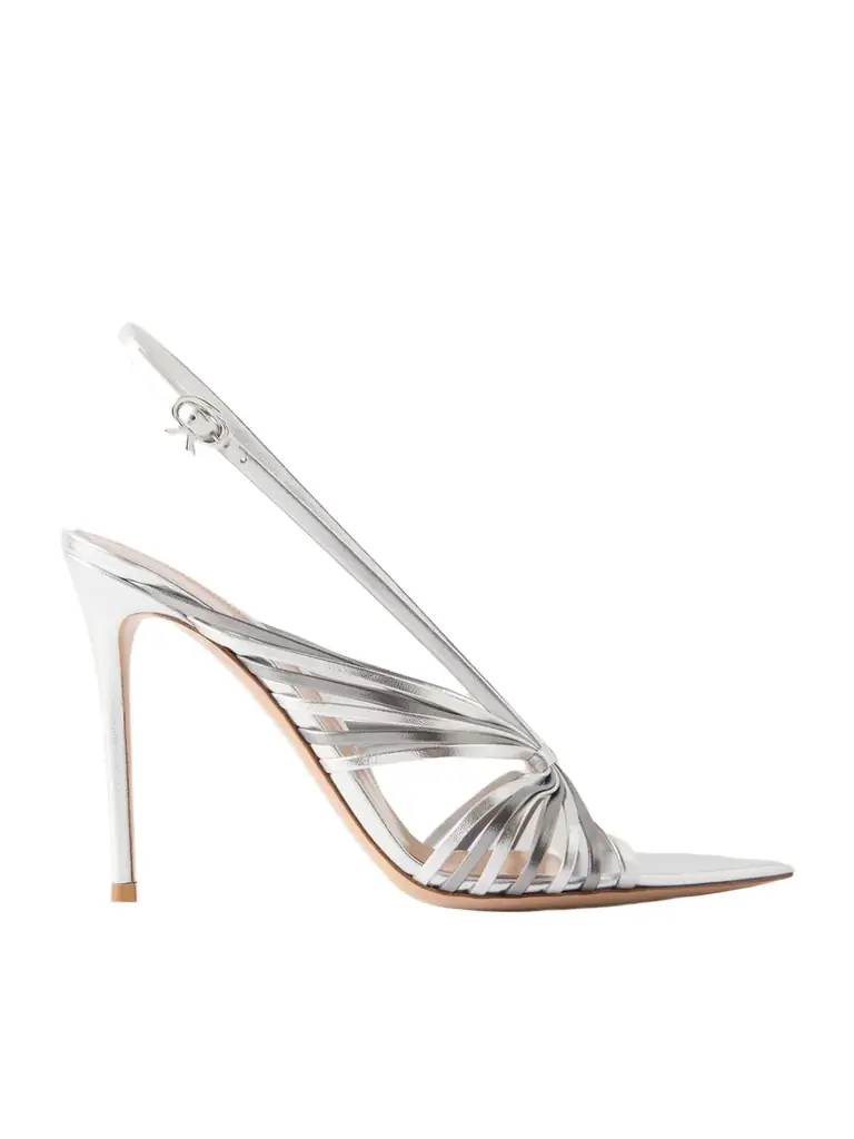 Gianvito Rossi 105 Metallic Leather Slingback Sandals