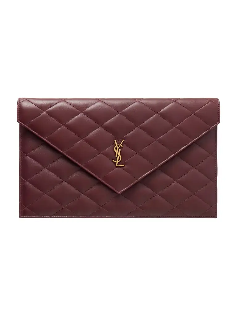Saint Laurent Paris Matelassé Leather Pouch
