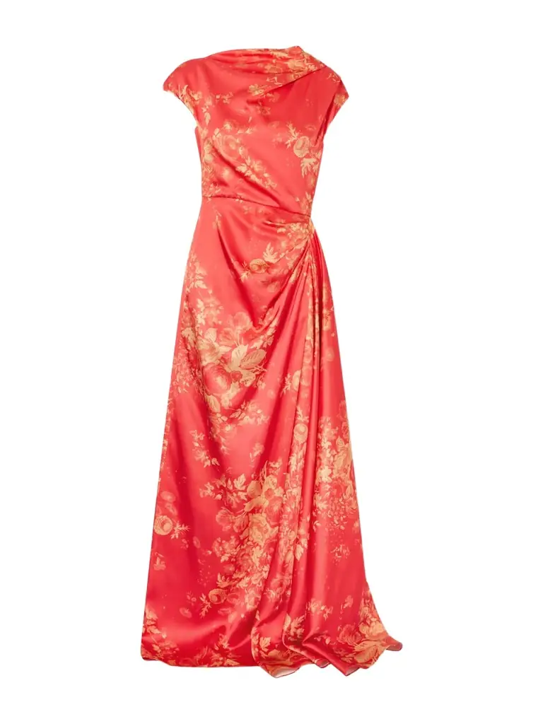 Erdem Floral-print Duchesse Satin Gown
