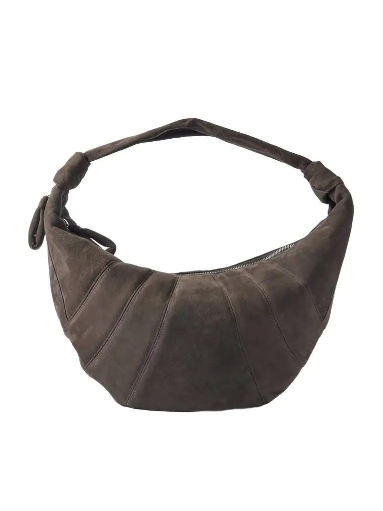 Lemaire Fortune Croissant Paneled Nubuck Shoulder Bag