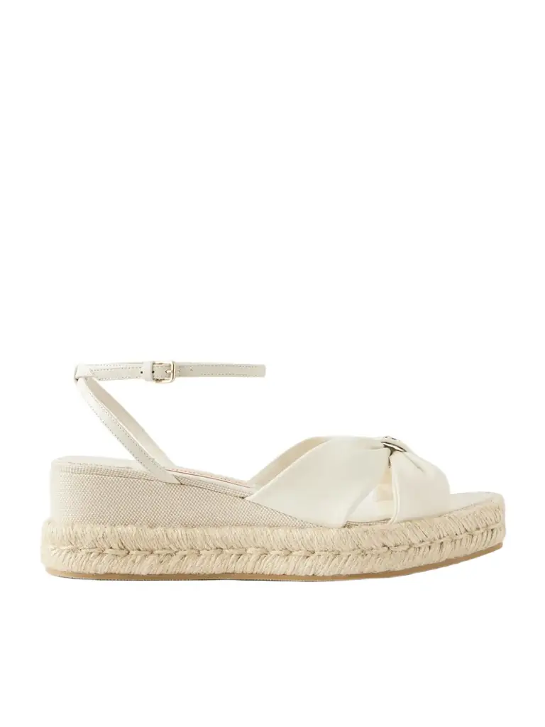 Jimmy Choo Aella 60 Leather Wedge Sandals