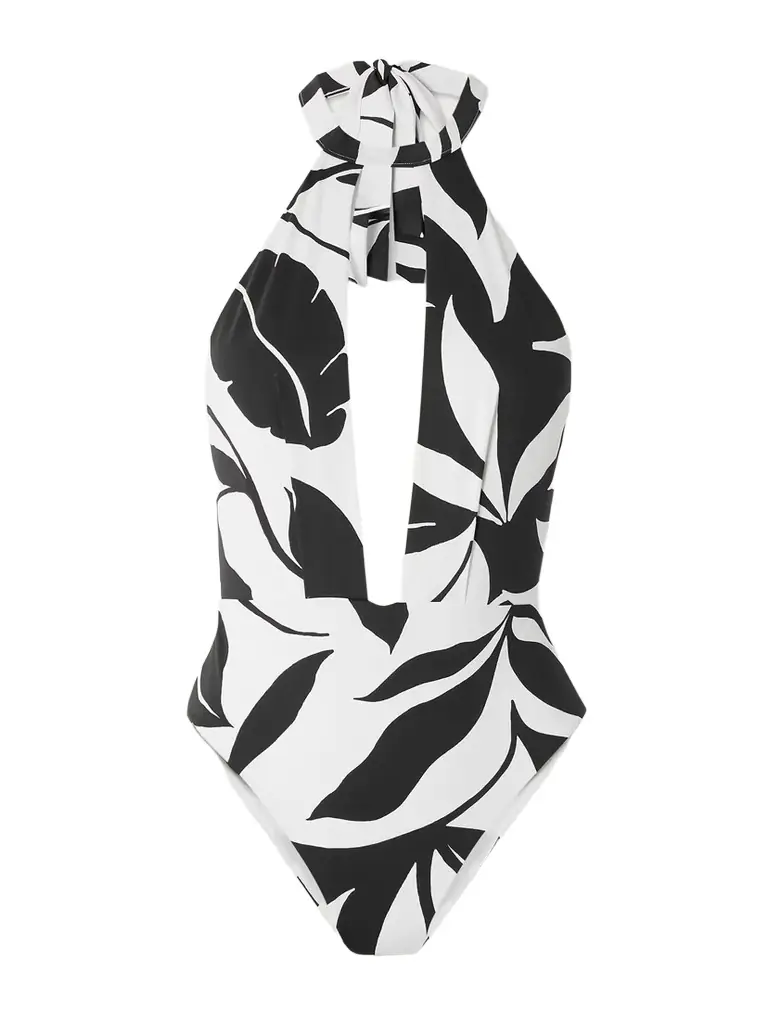 Max Mara Beachwear Printed Halterneck Swimsuit