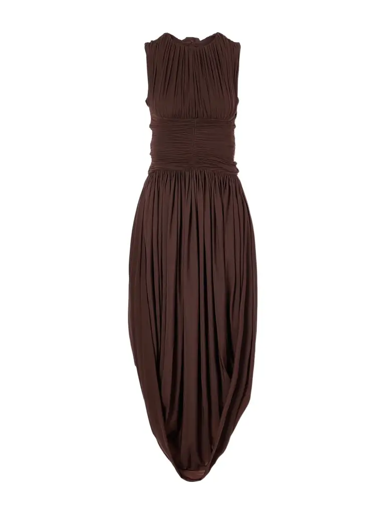 Maygel Coronel Atrio Draped Jersey Midi Dress