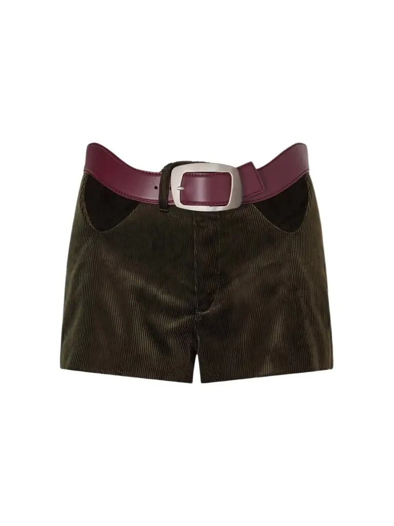 Jean Paul Gaultier Cut-out Cotton-corduroy Shorts