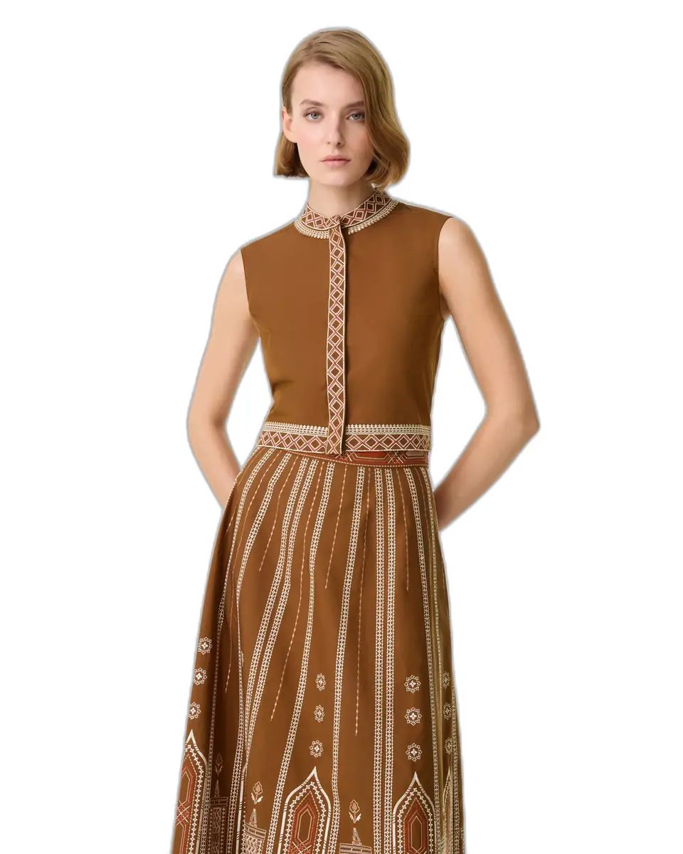 Emporio Sirenuse Andorra Top with Lace Embroidery