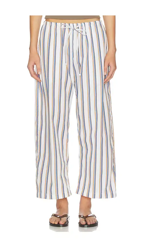 LESET Yoshi Stripe Crop Drawstring Pant - Women's Clothing