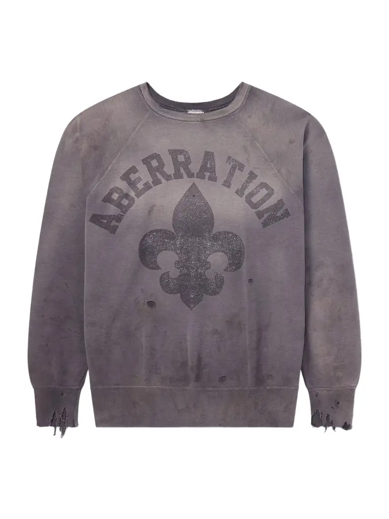 SAINT Mxxxxxx Abberation Distressed Printed Cotton-Jersey Sweater - Men
