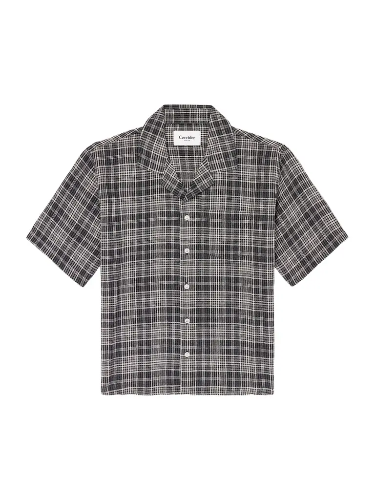Corridor Camp-Collar Checked Seersucker Shirt - Men