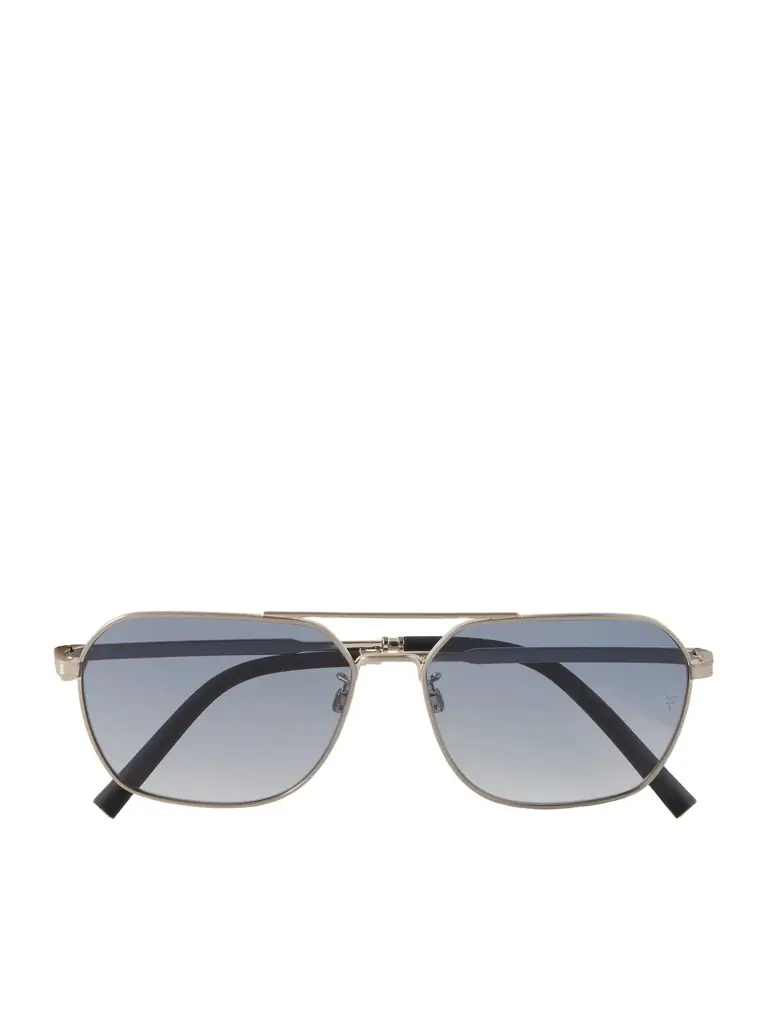 Oliver Peoples R-17 Aviator-Style Silver-Tone Sunglasses - Men