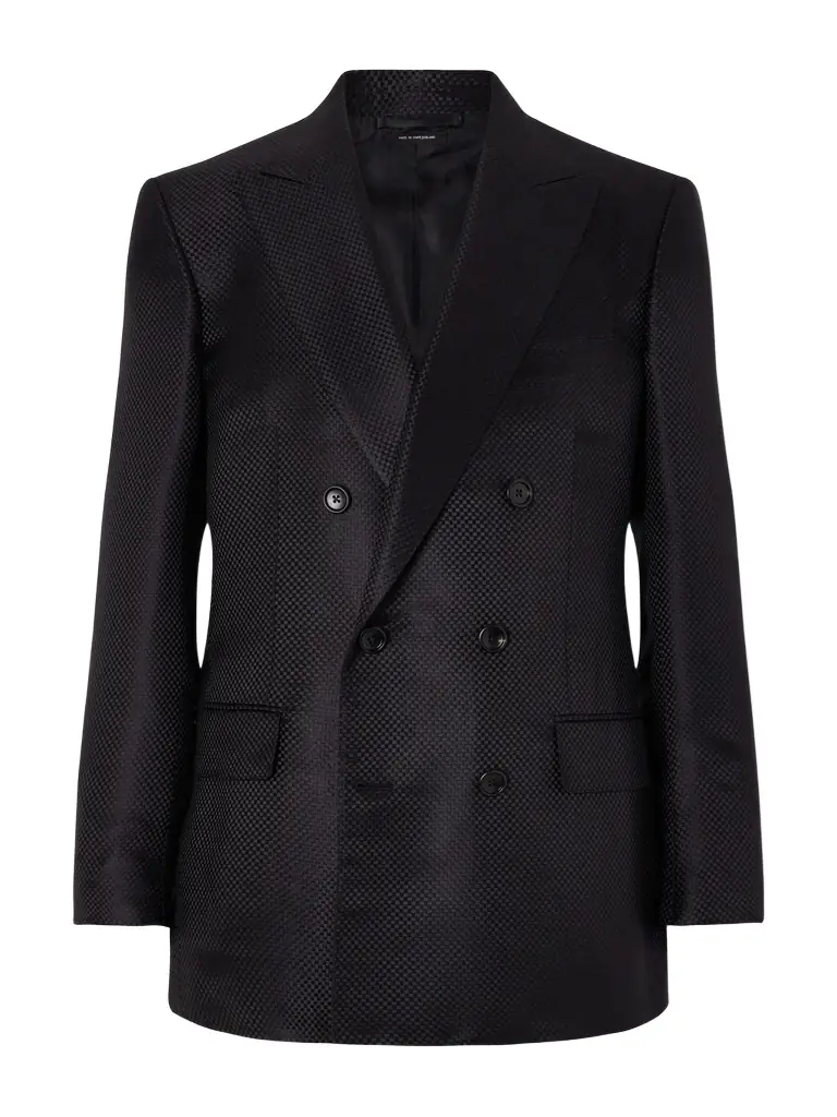 Tom Ford Double-Breasted Silk-Hopsack Blazer - Men