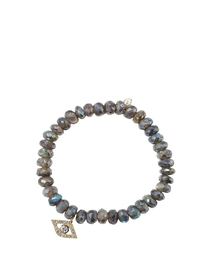 Sydney Evan Mystic Labradorite and Diamond Evil Eye Bracelet