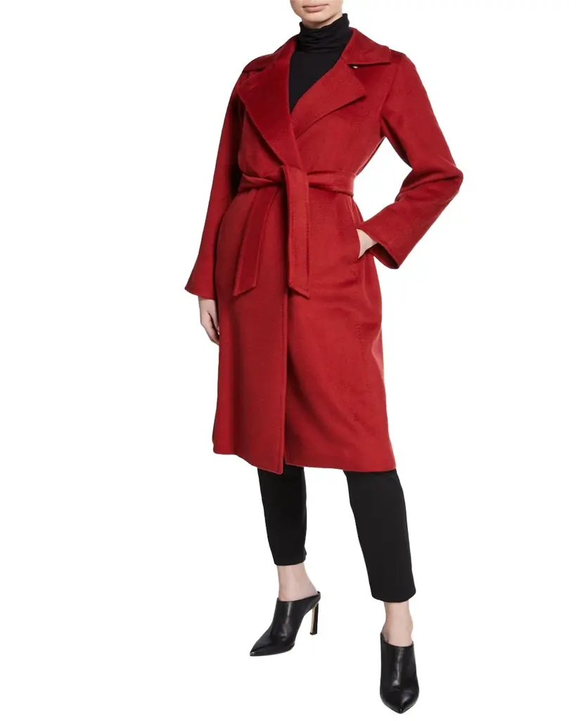 Max Mara Manuela Camel Hair Belted Wrap Coat